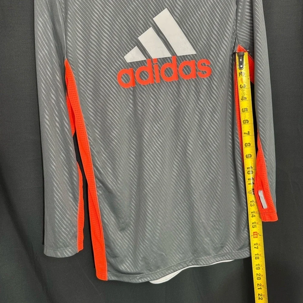 Adidas Gray and Red Long Sleeve Shirt size 14/16 pre owned Exellent condition